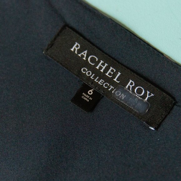 Rachel Roy Collection Navy Blue White Striped Long Sleeve Midi Length Dress Sz 6 - Picture 5 of 11